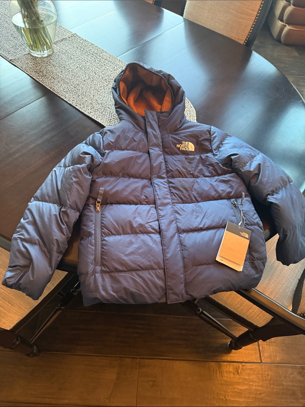 The North Face Kids Navy Hooded Puffer Jacket